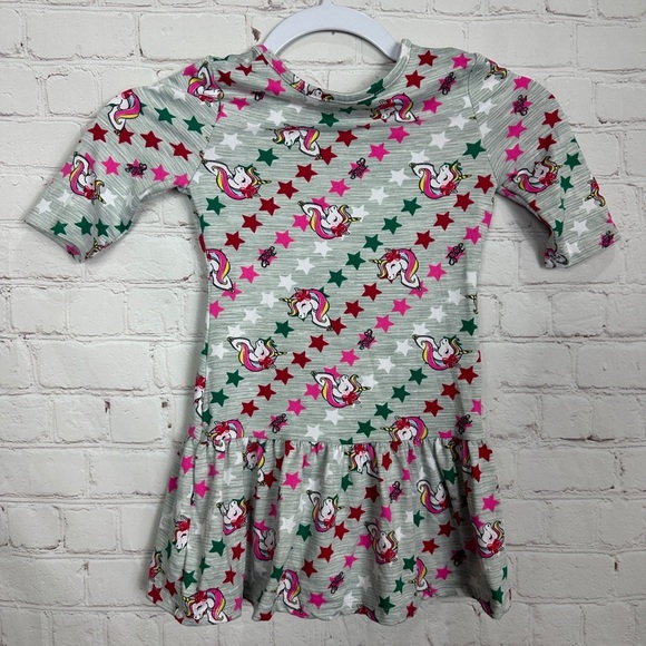 Nickelodeon JoJo Siwa Unicorn Soft Play Dress Girls Gray Stars sz XS 4-5 GUC - Picture 6 of 6